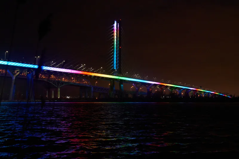 Rainbow Samuel-de-Champlain Bridge, Montreal, Canada